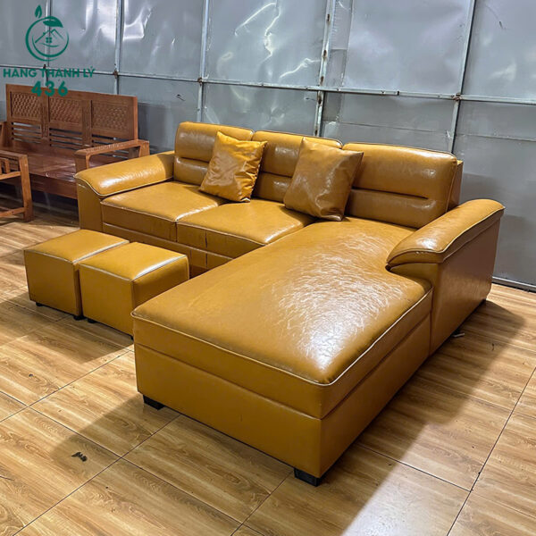 bo sofa goc chu l cu boc da mau vang bo 1