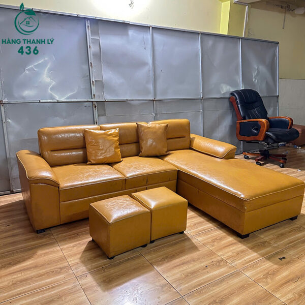 bo sofa goc chu l cu boc da mau vang bo 3