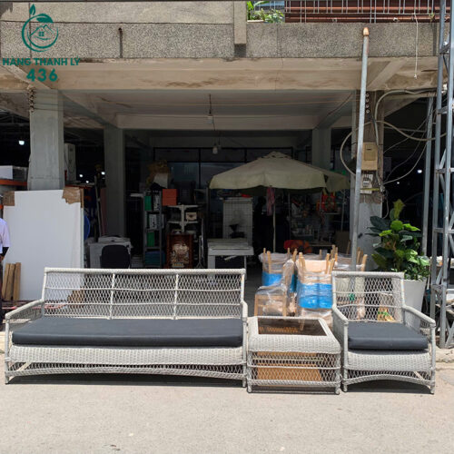 Thanh Lý Bàn Ghế Cũ, Mua Bán Đồ Nội Thất Cũ Giá Rẻ TPHCM 230 bo sofa san vuon cu dan nhua gia may 2