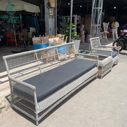 Bộ Sofa Sân Vườn Cũ Đan Nhựa Giả Mây 3 bo sofa san vuon cu dan nhua gia may 4