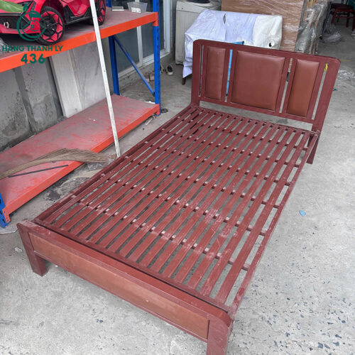 Giường Đơn Khung Sắt Cũ Màu Nâu Đỏ 1m2 2 giuong don khung sat cu mau nau do 1m2 1