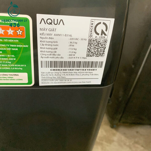 may giat cua tren aqua 11kg cu 4