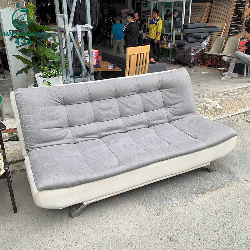 Sofa Bed Cũ Bọc Vải Màu Xám Gấp Gọn 6 sofa bed cu boc vai mau xam gap gon 3