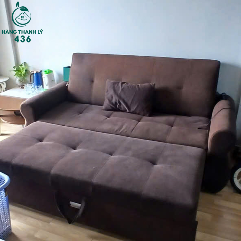 Sofa Giường Kéo Cũ Bọc Vải Màu Nâu 4 sofa giuong keo cu boc vai mau nau 2