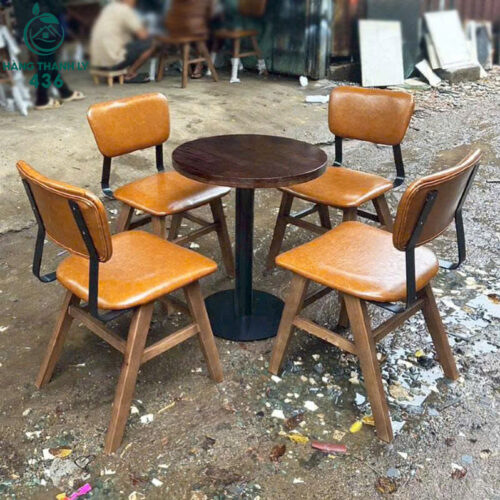 thanh ly bo ban ghe cafe go tua sat boc nem moi 99