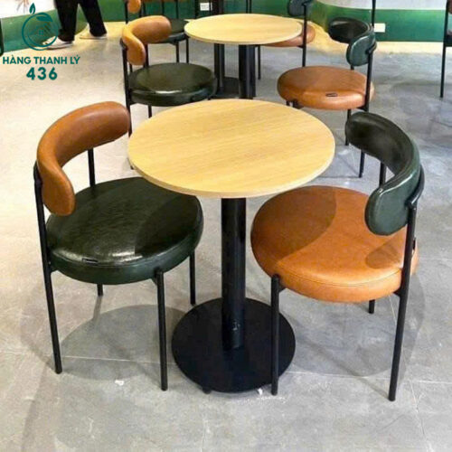 thanh ly bo ban ghe cafe phoi mau nau xanh moi 99