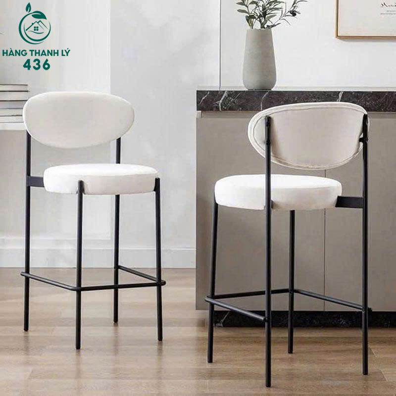 Thanh Lý Ghế Bar Bọc Nệm Trắng Mới 99% 3 thanh ly ghe bar boc nem trang moi 99