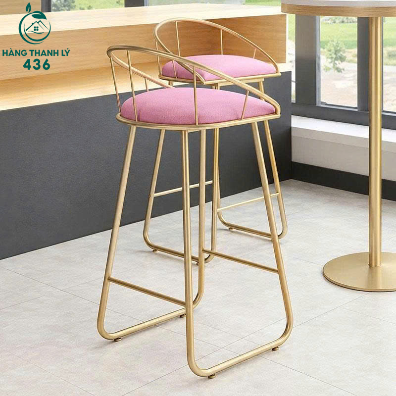 Thanh Lý Ghế Bar Khung Sắt Mạ Vàng Mới 99% 3 thanh ly ghe bar khung sat ma vang moi 99