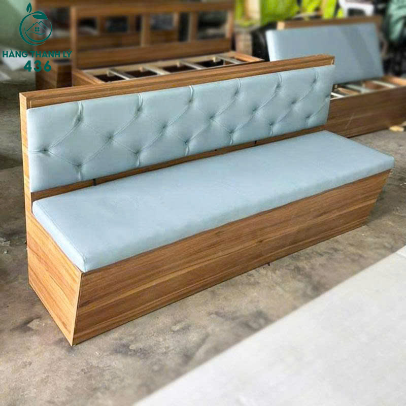 Thanh Lý Sofa Băng Cafe Nệm Xanh Nhạt Mới 99% 2 thanh ly sofa bang cafe nem xanh nhat moi 99