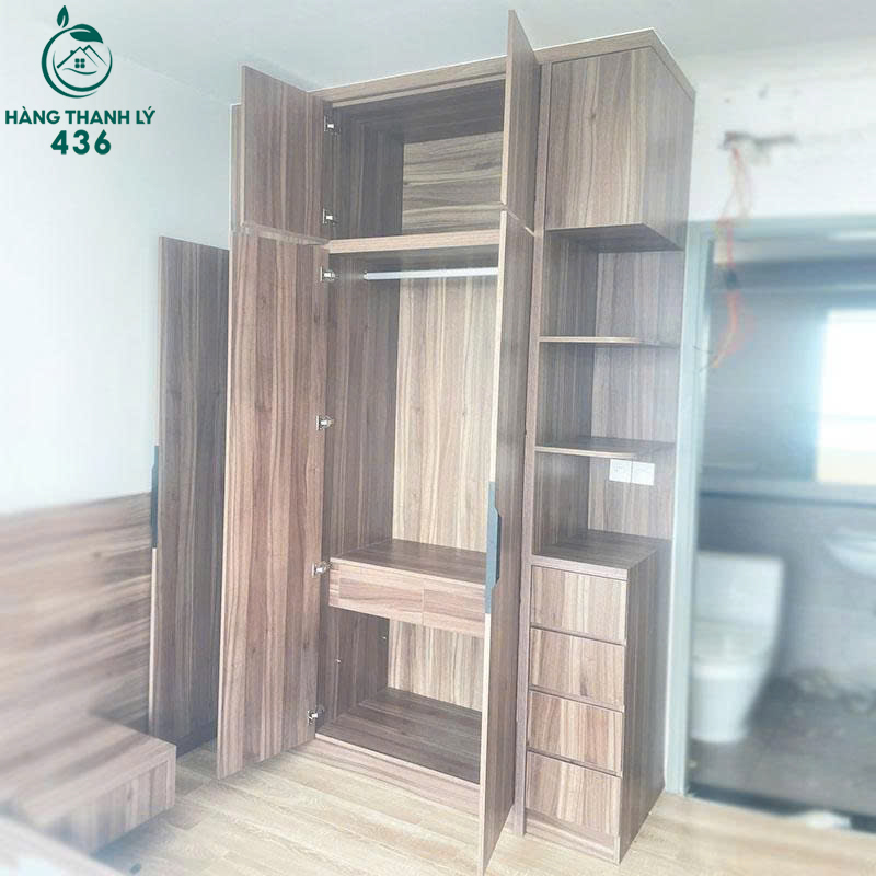 Tủ Quần Áo Cũ Kèm Kệ Và Hộc Kéo 1m65 4 tu 55tr 5 copy