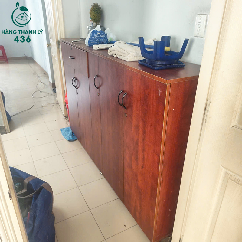 Tủ Đựng Giày Cũ Vân Gỗ Màu Nâu 1m8 5 tu dung giay cu van go mau nau 2