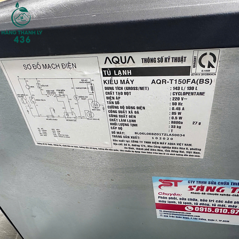 Tủ Lạnh Aqua 2 Cửa Cũ Màu Đen 10 tu lanh aqua 2 cua cu mau den 5