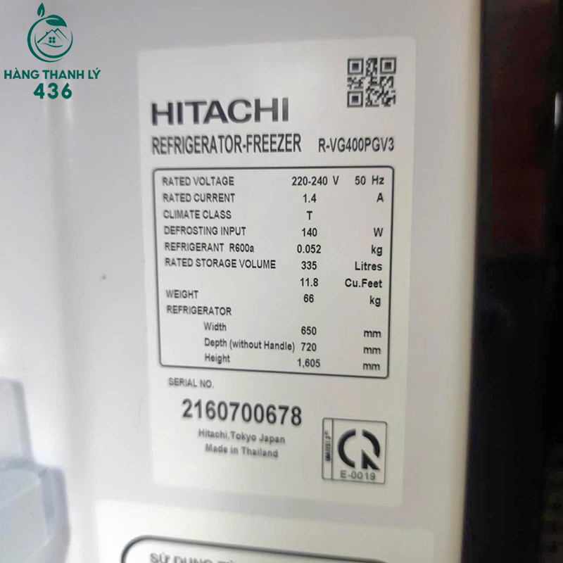 Tủ Lạnh Hitachi Cũ Dung Tích 335 Lít 6 tu lanh hitachi cu dung tich 335 lit 1