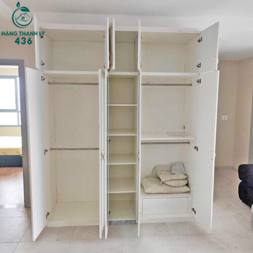 Tủ Quần Áo Cũ Màu Trắng Nhiều Ngăn 2m 4 tu quan ao cu mau trang nhieu ngan 1