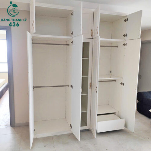 Tủ Quần Áo Cũ Màu Trắng Nhiều Ngăn 2m 2 tu quan ao cu mau trang nhieu ngan 4