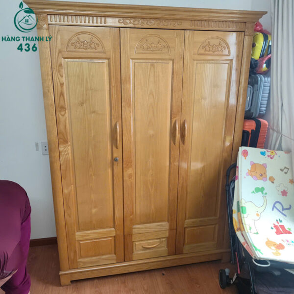 tu quan ao go 3 canh cu 1m46 2
