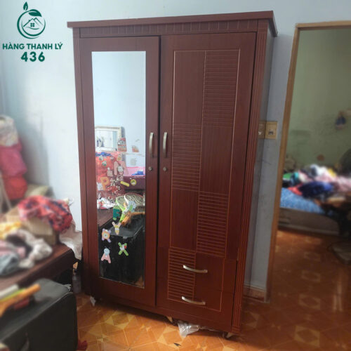 Thanh Lý Bàn Ghế Cũ, Mua Bán Đồ Nội Thất Cũ Giá Rẻ TPHCM 184 tu quan ao go cu 2 canh co guong 1m13 2