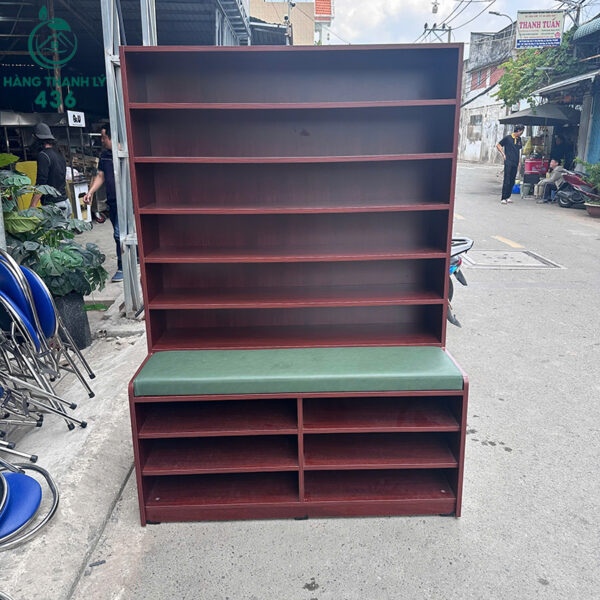 tu trung bay go cu ket hop ghe ngoi 1m2 3