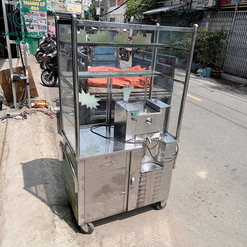Xe Nước Mía Cũ Inox Có Máy Ép Tiện Dụng 5 xe nuoc mia cu inox co may ep tien dung 1