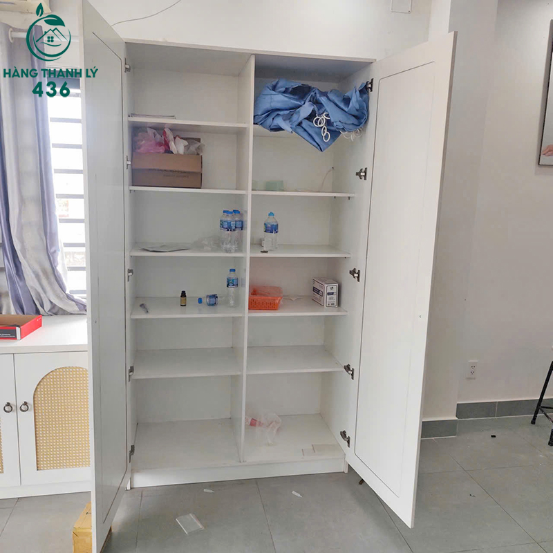 1m2×56-cao-2m2-2 Tủ Hồ Sơ Cũ 2 Cánh Màu Trắng Phối Mây 1m2