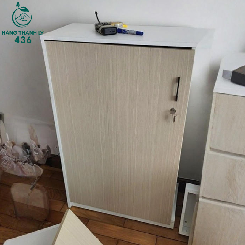 Tủ Tài Liệu Cũ 1 Cánh Màu Gỗ Sáng 3 70×35 cao 1m16 700kcopy