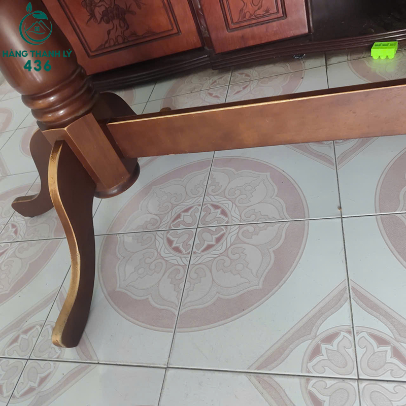 Bàn Ăn Mặt Kính Cũ Khung Gỗ Chắc Chắn 4 ban an mat kinh cu khung go chac chan 1
