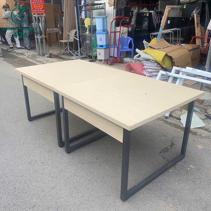 Bàn Họp Cũ 2m Chân Sắt Sơn Đen 4 ban hop cu 2m x 1m chan sat son den 1