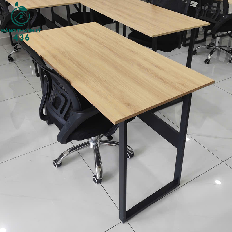 Bàn Làm Việc Cũ 1m2 Mặt Gỗ Chân Sắt 6 ban lam viec cu 1m2 mat go chan sat 3