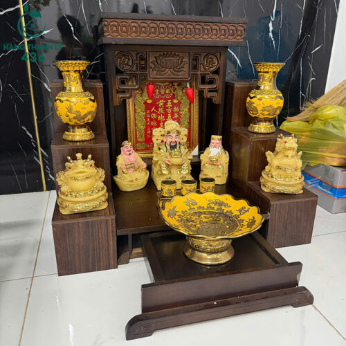 Bàn Thờ Ông Địa Cũ Chạm Họa Tiết Hoa Sen 4 ban tho ong dia cu cham hoa tiet hoa sen 1
