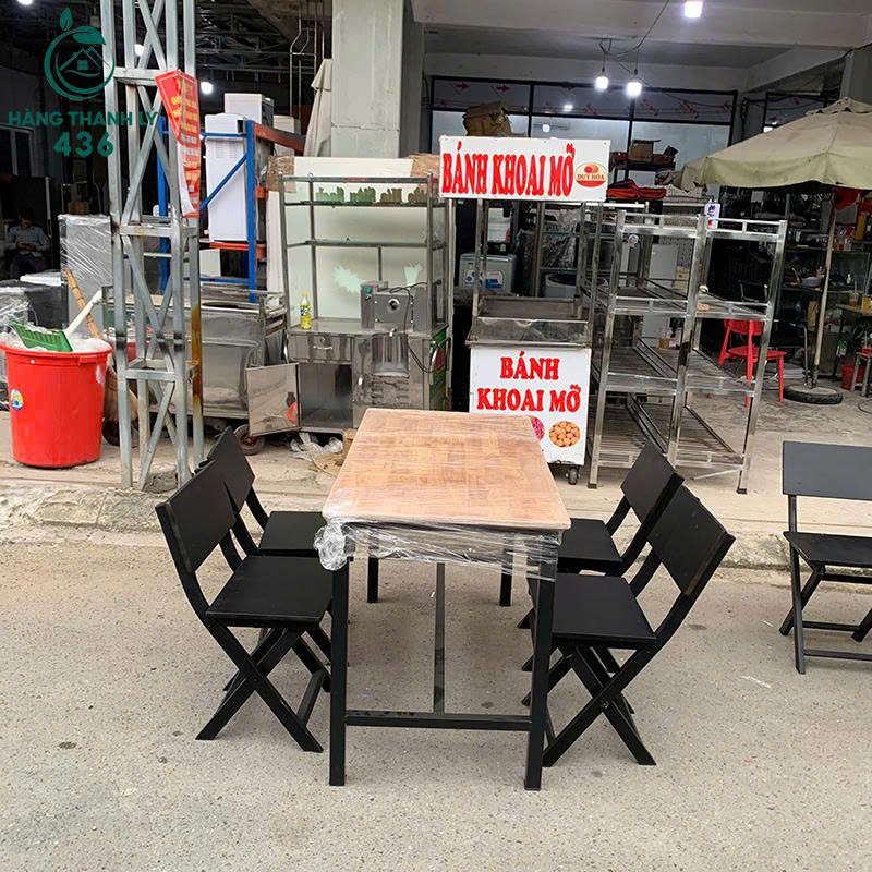 Bộ Bàn Ghế Quán Ăn Cũ Khung Sắt Chắc Chắn 5 bo ban ghe quan an cu khung sat chac chan 2