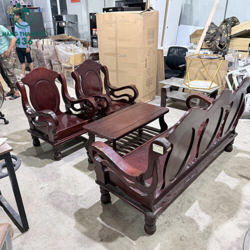 bo salon go cu mau nau do sang trong 1