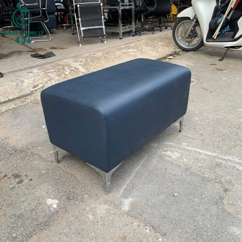ghe don sofa boc da xanh cu chan kim loai 3