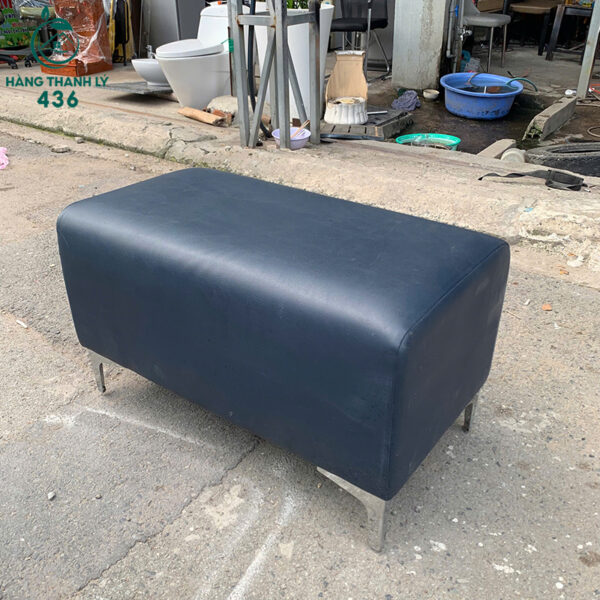 ghe don sofa boc da xanh cu chan kim loai 4