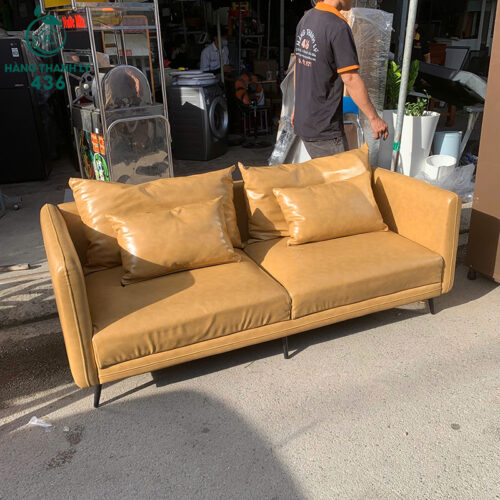 Ghế Sofa Băng Cũ Bọc Da Màu Vàng Bò Sang Trọng 4 ghe sofa bang cu boc da mau vang bo sang trong 1