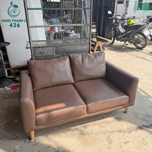 ghe sofa cu 2 cho ngoi boc da mau nau 5