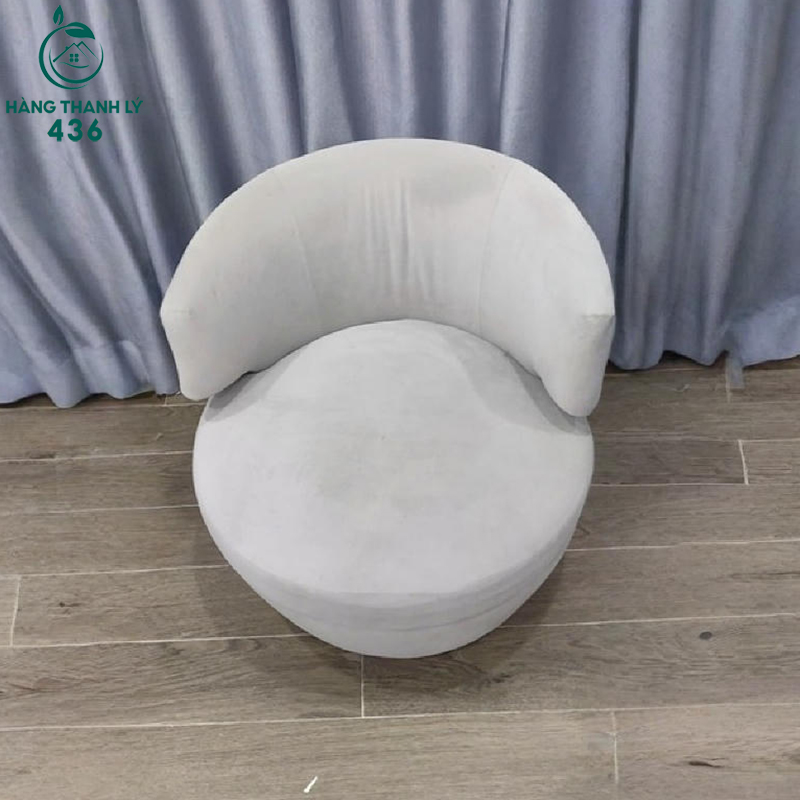 Ghế Sofa Đơn Cũ Dáng Tròn Bọc Nỉ Màu Trắng 2 ghe sofa don cu dang tron boc ni mau trang