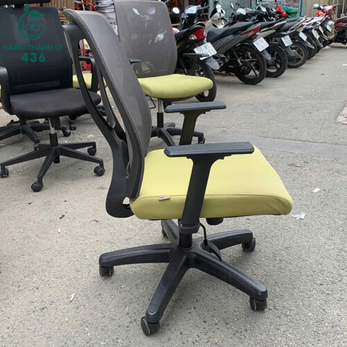 Ghế Văn Phòng Cũ Lưng Lưới Đệm Xanh 2 ghe van phong cu lung luoi dem xanh 2