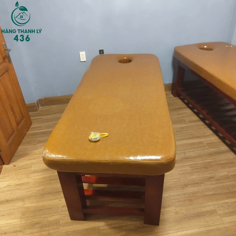Giường Massage Cũ Bọc Da Màu Nâu 4 giuong massage cu boc da mau nau 2