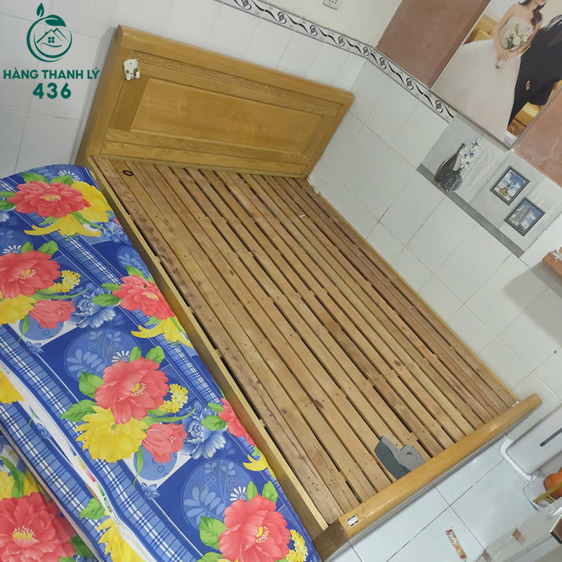 Giường Ngủ Gỗ Cũ 1m6 x 2m Có Đầu Giường 3 giuong ngu go cu 1m6 x 2m co dau giuong