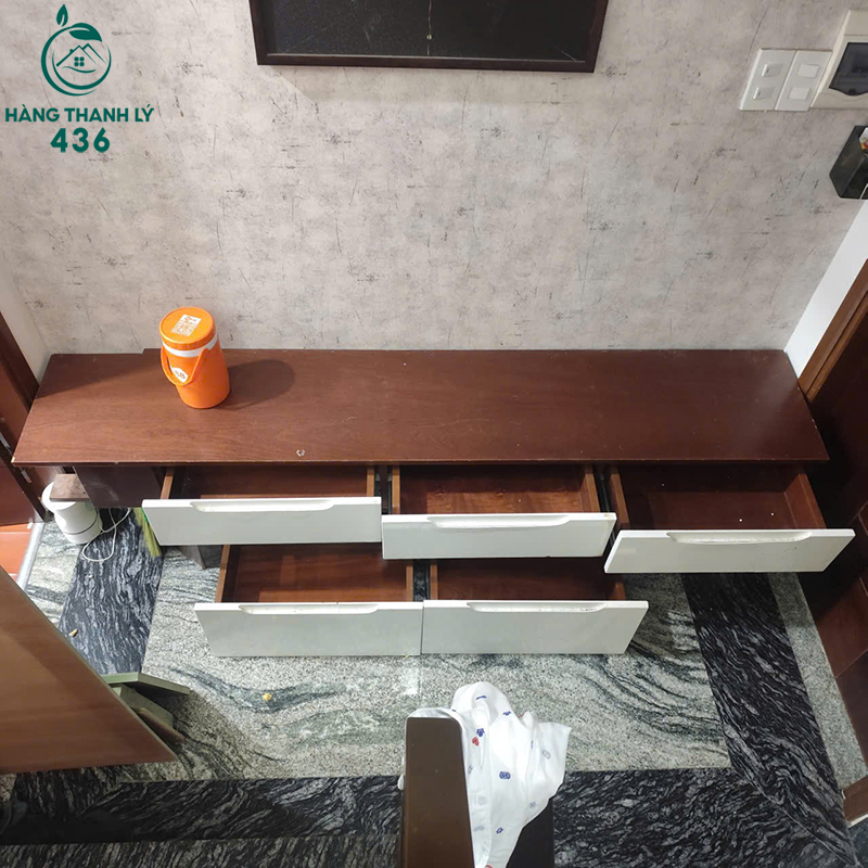 Kệ Tivi Cũ Gỗ Công Nghiệp Có 5 Ngăn Kéo 2 ke tivi cu go cong nghiep co 5 ngan keo