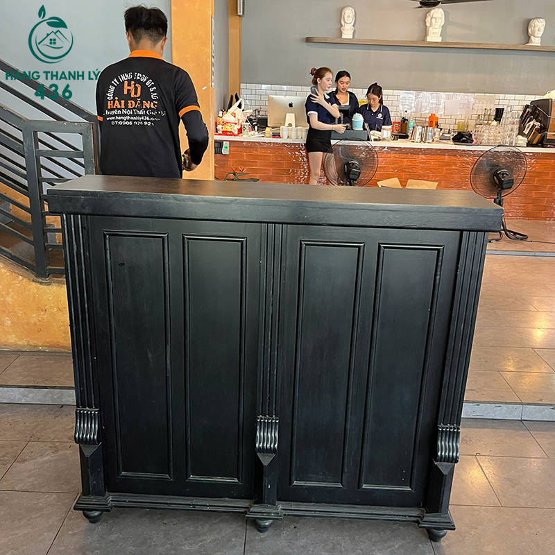 Quầy Gỗ Cũ Màu Đen Dáng Thẳng 13 quay go cu mau den dang thang 7