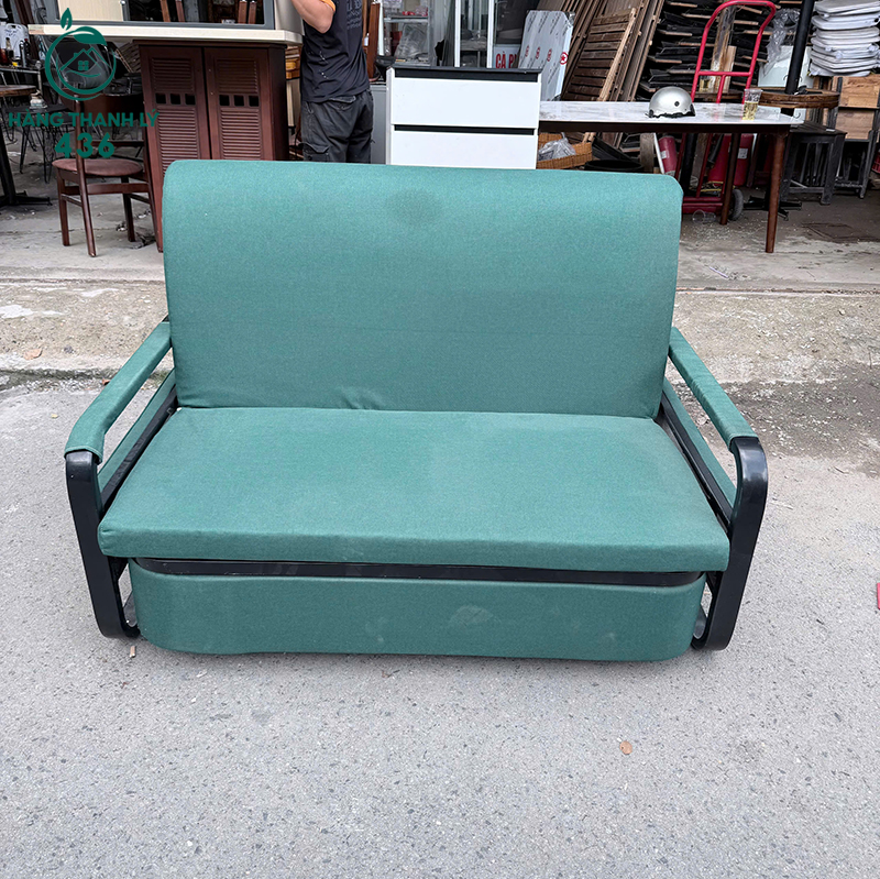 Sofa Bed Cũ Màu Xanh Lá Có Tay Vịn 5 sofa bed cu mau xanh la co tay vin 1