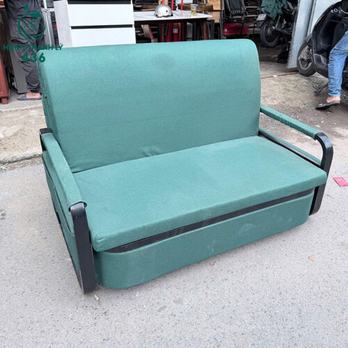 Sofa Bed Cũ Màu Xanh Lá Có Tay Vịn 4 sofa bed cu mau xanh la co tay vin 2
