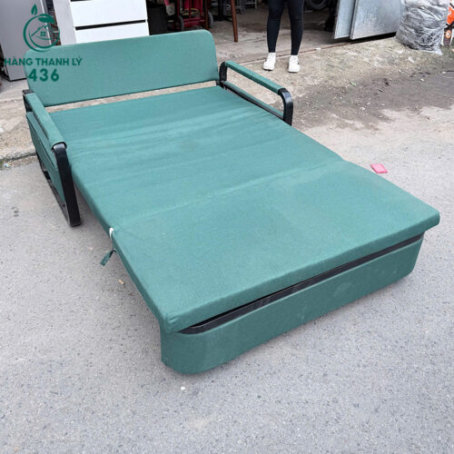 Sofa Bed Cũ Màu Xanh Lá Có Tay Vịn 3 sofa bed cu mau xanh la co tay vin 3