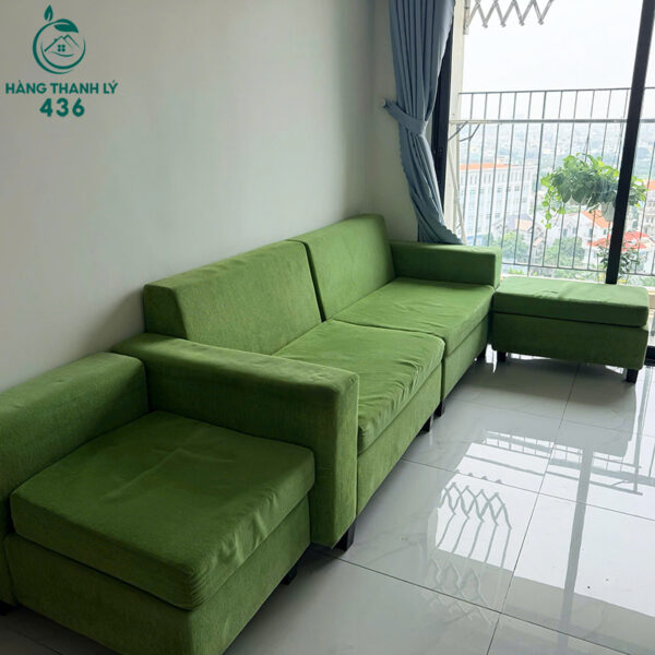 sofa-bo-cu-boc-vai-mau-xanh-la sofa bo cu boc vai mau xanh la