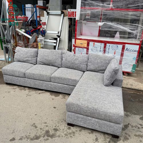 Sofa Góc L Cũ Bọc Vải Màu Xám Có Ghế Đôn Dài 2 sofa goc l cu boc vai mau xam co ghe don dai 4