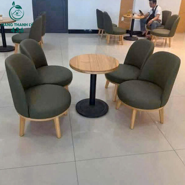 thanh ly bo ban ghe cafe chan go moi 99