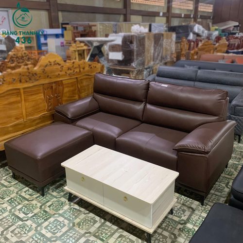 thanh ly bo sofa boc da mau nau dam kem don moi 99 2