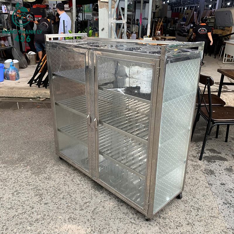 Tủ Chén Inox Cũ 4 Tầng Ngang 1m2 4 tu chen inox cu 4 tang ngang 1m2 1