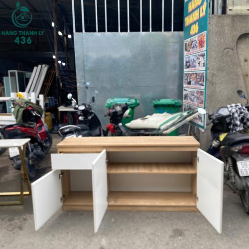 Tủ Hồ Sơ Cũ 1m5 Màu Trắng Phối Vân Gỗ 2 tu ho so cu 1m5 mau trang phoi van go 1